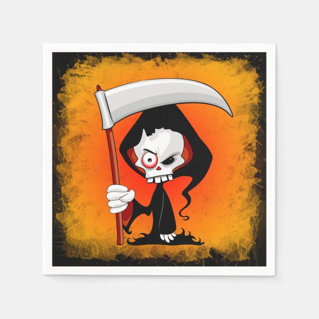 Servilleta De Papel Grim Reaper Creepy Funny Personalizado (Anverso)