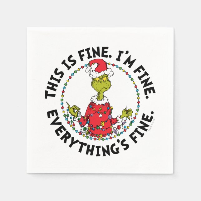 Servilleta De Papel Grinch | Everything's Fine (Anverso)