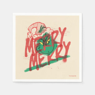 Servilleta De Papel Grinch Grunge Gráfico Alegre Alegre