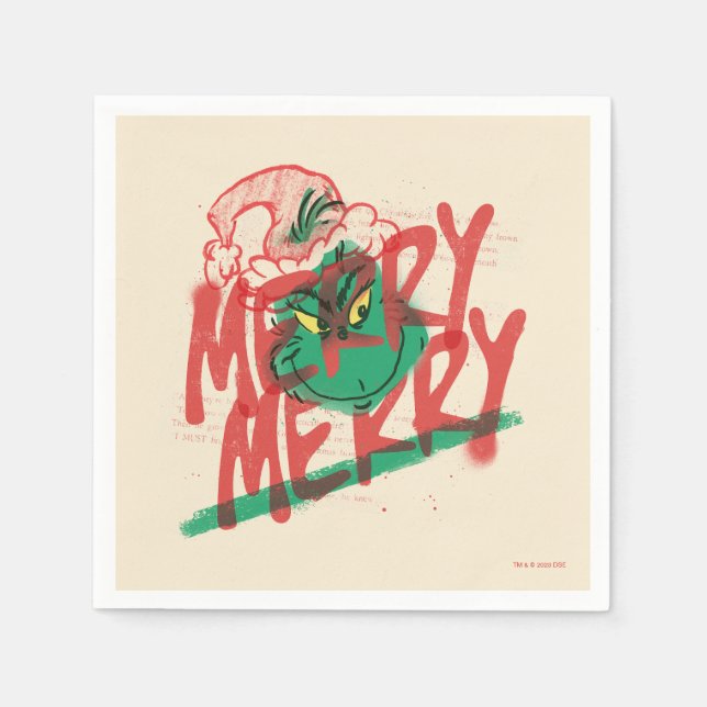 Servilleta De Papel Grinch | Grunge Gráfico Alegre Alegre (Anverso)