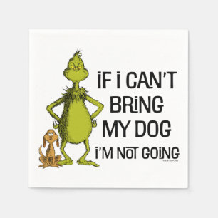 Servilleta De Papel Grinch Si No Puedo Traer a Mi Perro No Vengo