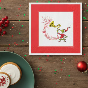 Servilleta De Papel Grinch tocando la bocina de Feliz Grinchmas