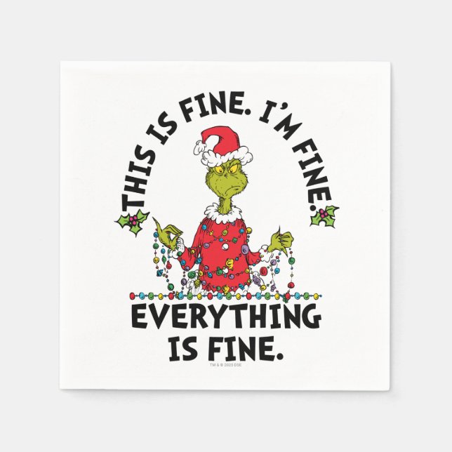 Servilleta De Papel Grinch | Todo está bien (Anverso)