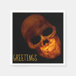 Servilleta De Papel Grinning Skull Greetings