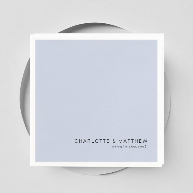 Servilleta De Papel gris-azul moderno (Customer specific, beautiful, modern, minimal, gray-blue, wedding napkins.)