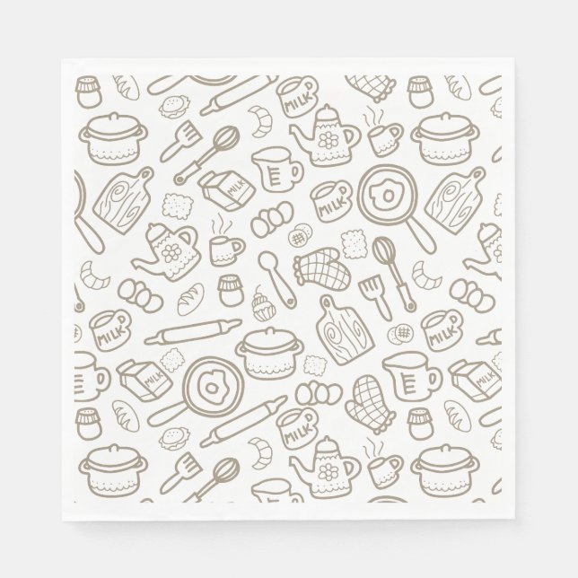 Servilleta De Papel Gris blanco para utensilios de cocina (Anverso)