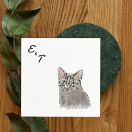 Servilleta De Papel Gris Cat boda Cocktail Napkin