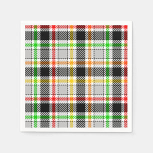 Servilleta De Papel Gris ceniza negro multicolor franela a cuadros tar