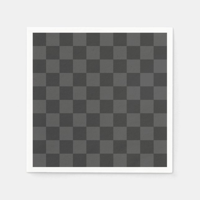 Servilleta De Papel Gris Checkerboard (Anverso)