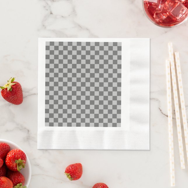 Servilleta De Papel Gris Combination Classic Checkerboard de STaylor (In situ)