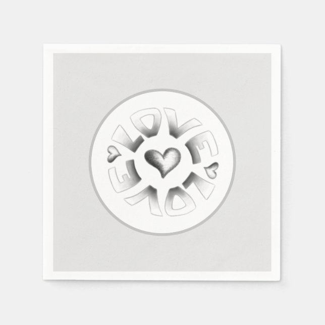 Servilleta De Papel Gris de amor (Anverso)