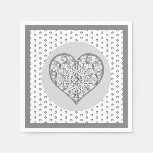 Servilleta De Papel Gris de encaje cerámico (Anverso)