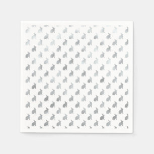 Servilleta De Papel Gris del Relieve metalizado del fondo del conejito