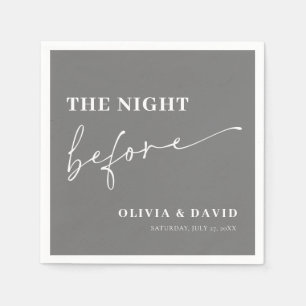 Servilleta De Papel Gris minimalista La Noche Antes De La Cena Del Ens
