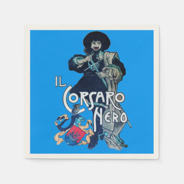 Servilleta De Papel Gris NEGRO CORSARIO (Anverso)