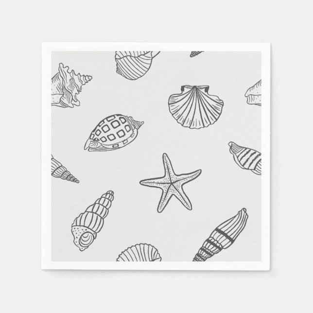 Servilleta De Papel Gris oceánico dorado costero (Anverso)