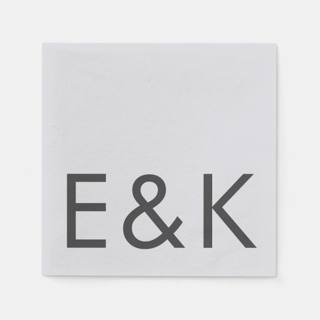 Servilleta De Papel Gris Premium Ultimate Moderno Monograma Negrita Di (Anverso)