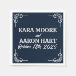 Servilleta De Papel Gris sobre el cóctel Blue Edwardian Slate