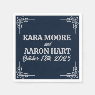 Servilleta De Papel Gris sobre el cóctel Blue Edwardian Slate