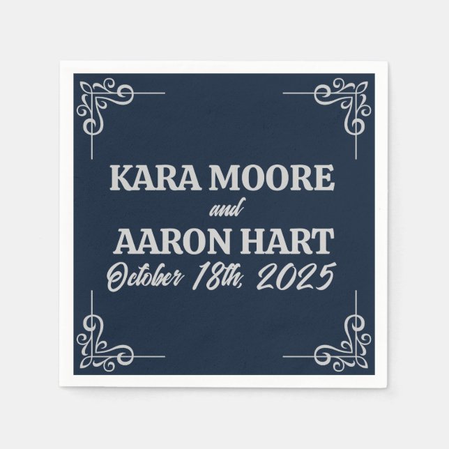 Servilleta De Papel Gris sobre el cóctel Blue Edwardian Slate (Anverso)