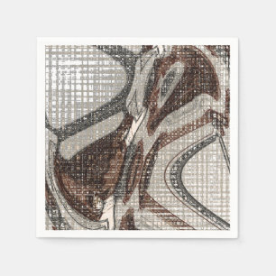 Servilleta De Papel Gris y arte abstracto de Brown