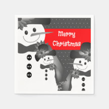 Gris Y Blanco Con Cóctel De Snowman Rojo De Tamaño