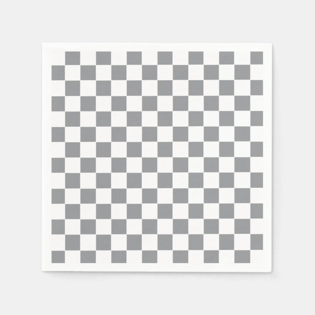 Servilleta De Papel Gris y blanco controlados (Anverso)