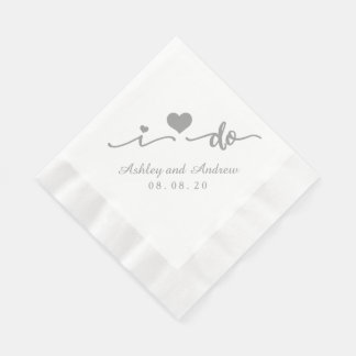 Servilleta De Papel Gris y blanco lo hago | Napkin de papel boda