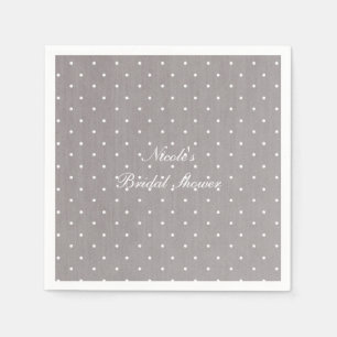 Servilleta De Papel Gris y Blanco Pequeños Lunares Moderno Chic