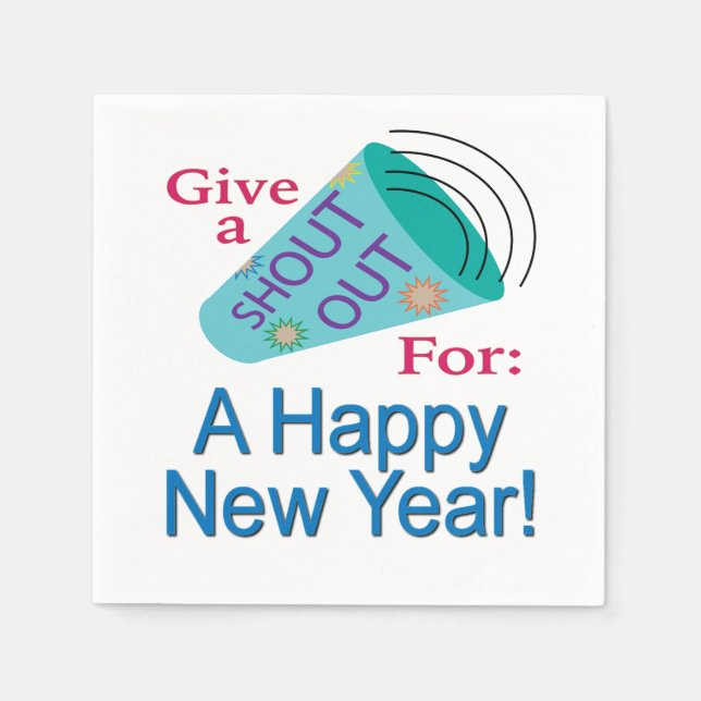 Servilleta De Papel Gritos por un feliz Año Nuevo (Anverso)