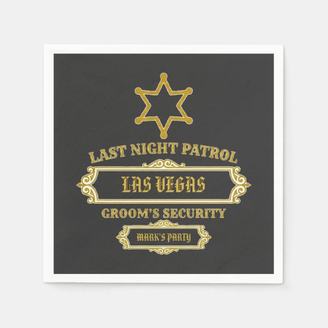 Servilleta De Papel Groom's Security Last Night Patrol (Anverso)