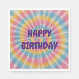 Servilleta De Papel Groove Tie Dye Happy Birthday Napkins