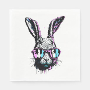 Servilleta De Papel Groovi Rabbit Bunny Face Con Gafas De Sol Pascua