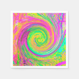 Servilleta De Papel Groovy Abstract Púrpura y Amarillo líquido Swirl