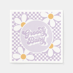 Servilleta De Papel Groovy Baby Daisy Morada a Cuadros