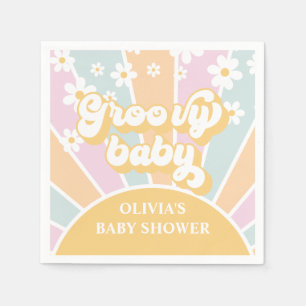 Servilleta De Papel Groovy Baby pastel Retro Sol baby shower