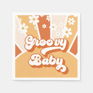 Servilleta De Papel Groovy Baby Retro Sunshine Baby Shower