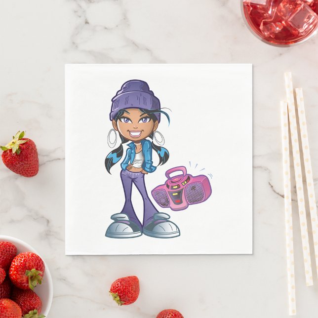 Servilleta De Papel Groovy Chica Con Un Estéreo (Subido por el creador)