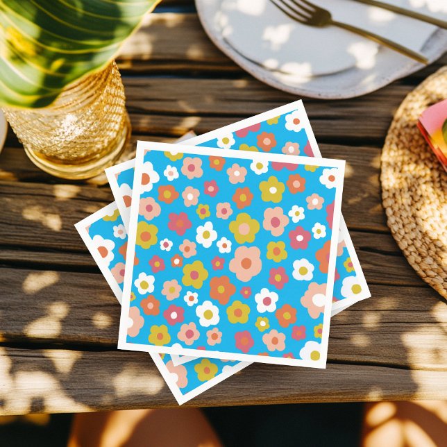 Servilleta De Papel Groovy Daisies PERSONALIZADO del partido Floral BI (Groovy Daisies Floral BIRTHDAY PARTY CUSTOM Napkins
)