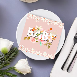Servilleta De Papel Groovy Daisy Pink FORAL lindo bebé caligrafía