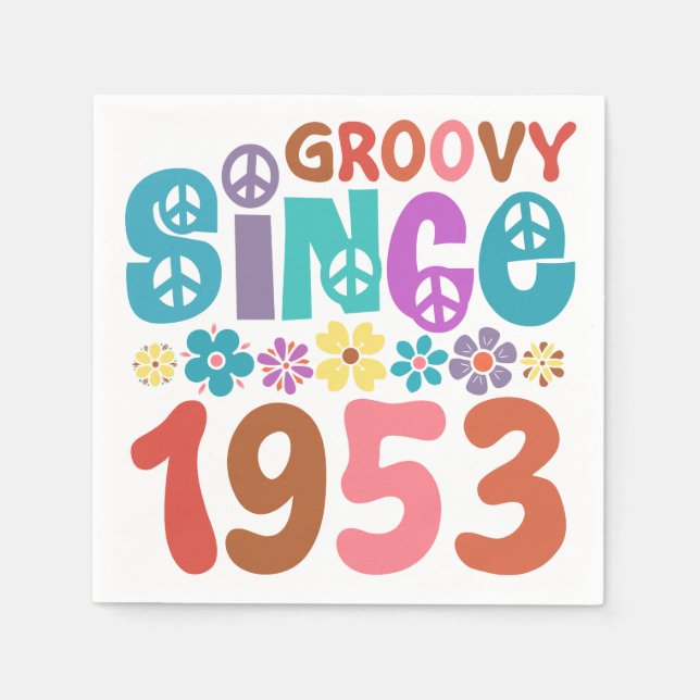 Servilleta De Papel Groovy desde 1953 70º cumpleaños (Anverso)