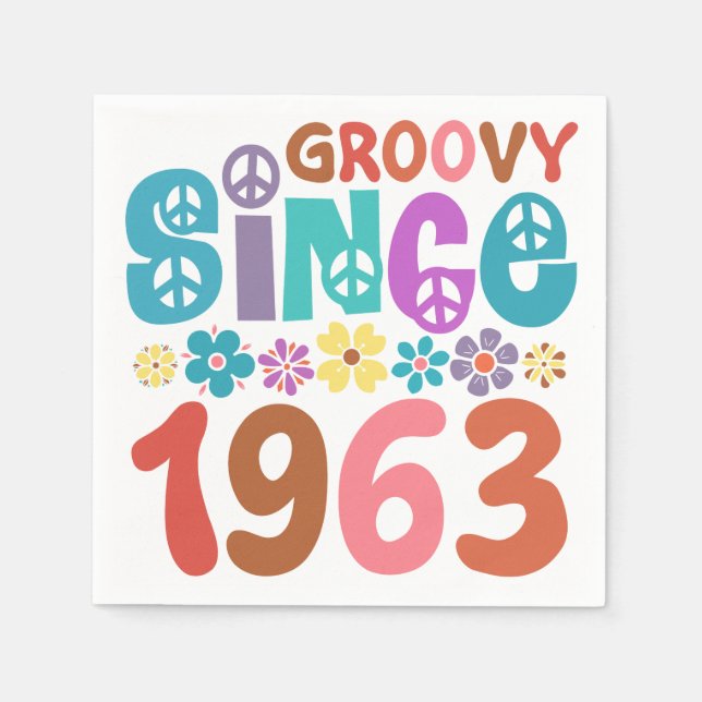 Servilleta De Papel Groovy desde 1963 60º cumpleaños (Anverso)
