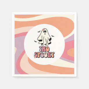 Servilleta De Papel Groovy Fantasma retro Halloween Dos Cumpleaños Esp