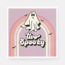 Groovy Fantasma retro Halloween Dos Cumpleaños Esp