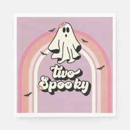 Servilleta De Papel Groovy Fantasma retro Halloween Dos Cumpleaños Esp