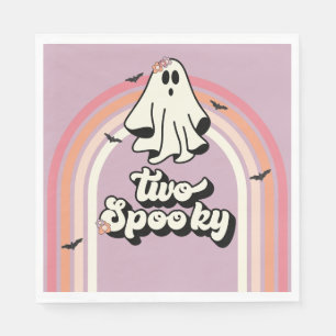 Servilleta De Papel Groovy Fantasma retro Halloween Dos Cumpleaños Esp