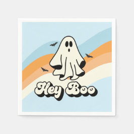 Servilleta De Papel Groovy Fantasma retro Halloween Hey Boo Espeluznan