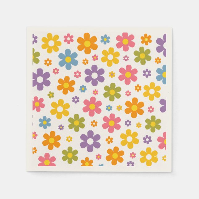 Servilleta De Papel Groovy Flower Power (Anverso)