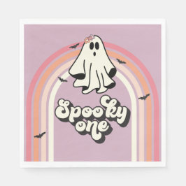 Servilleta De Papel groovy Ghost retro Halloween Spooky Un cumpleaños