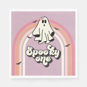 Servilleta De Papel groovy Ghost retro Halloween Spooky Un cumpleaños